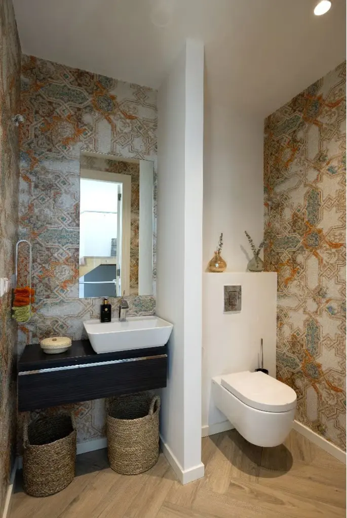 Uitbouw villa Rotterdam: badkamer Donizettilaan: badkamer